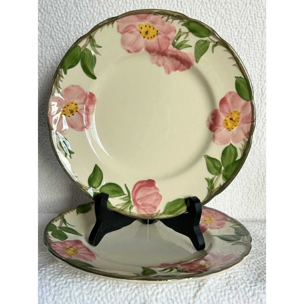 Vintage 1976-1977 Franciscan Dinnerware (2) Desert Rose Luncheon Plates USA EUC
